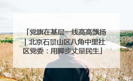 党旗在基层一线高高飘扬｜北京石景山区八角中里社区党委：用脚步丈量民生