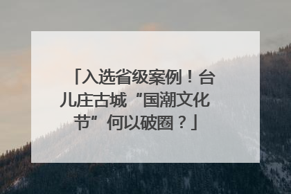 入选省级案例！台儿庄古城“国潮文化节”何以破圈？
