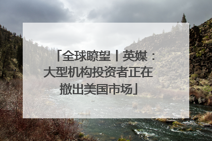 全球瞭望丨英媒：大型机构投资者正在撤出美国市场
