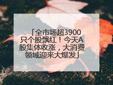全市场超3900只个股飘红！今天A股集体收涨，大消费领域迎来大爆发