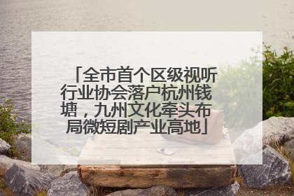全市首个区级视听行业协会落户杭州钱塘，九州文化牵头布局微短剧产业高地