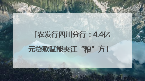 农发行四川分行：4.4亿元贷款赋能夹江“粮”方