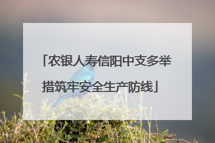 农银人寿信阳中支多举措筑牢安全生产防线