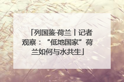 列国鉴·荷兰丨记者观察：“低地国家”荷兰如何与水共生