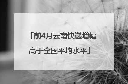 前4月云南快递增幅高于全国平均水平