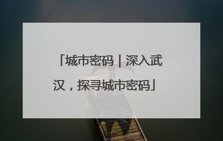 城市密码｜深入武汉，探寻城市密码