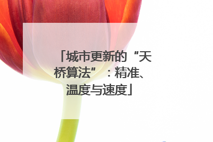 城市更新的“天桥算法”：精准、温度与速度