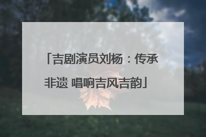 吉剧演员刘杨：传承非遗 唱响吉风吉韵