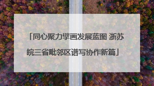 同心聚力擘画发展蓝图 浙苏皖三省毗邻区谱写协作新篇