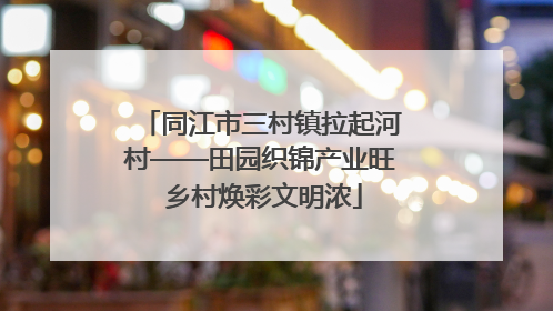 同江市三村镇拉起河村——田园织锦产业旺 乡村焕彩文明浓