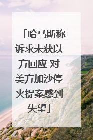 哈马斯称诉求未获以方回应 对美方加沙停火提案感到失望