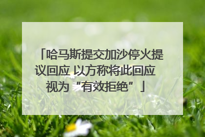 哈马斯提交加沙停火提议回应 以方称将此回应视为“有效拒绝”