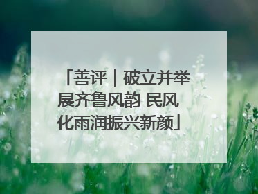 善评｜破立并举展齐鲁风韵 民风化雨润振兴新颜