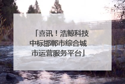 喜讯！浩鲸科技中标邯郸市综合城市运营服务平台