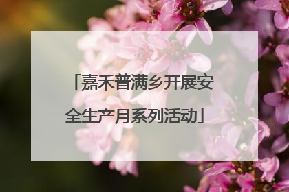 嘉禾普满乡开展安全生产月系列活动