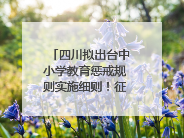 四川拟出台中小学教育惩戒规则实施细则！征求意见中
