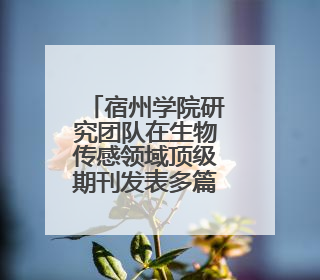 宿州学院研究团队在生物传感领域顶级期刊发表多篇研究成果
