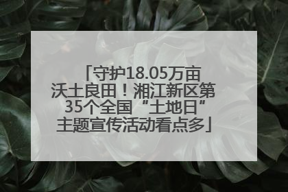 守护18.05万亩沃土良田！湘江新区第35个全国“土地日”主题宣传活动看点多