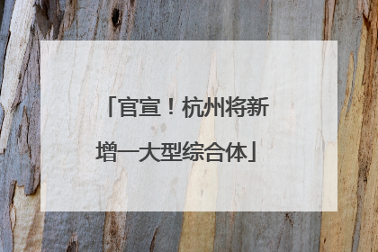 官宣！杭州将新增一大型综合体