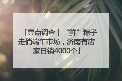 壹点调查｜“鲜”粽子走俏端午市场，济南有店家日销4000个