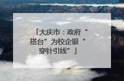 大庆市：政府“搭台”为校企银“穿针引线”