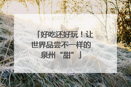 好吃还好玩！让世界品尝不一样的泉州“甜”