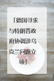 德国寻求与特朗普政府协调涉乌克兰问题立场