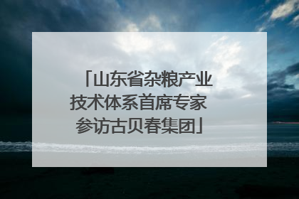 山东省杂粮产业技术体系首席专家参访古贝春集团