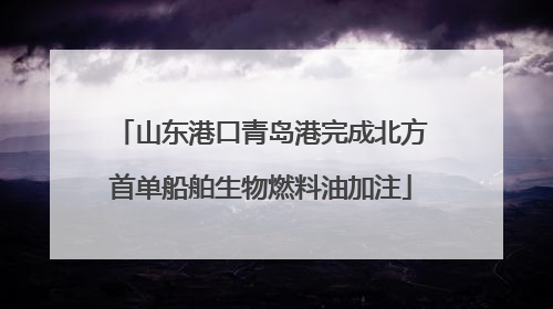 山东港口青岛港完成北方首单船舶生物燃料油加注