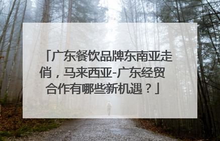 广东餐饮品牌东南亚走俏，马来西亚-广东经贸合作有哪些新机遇？