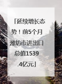 延续增长态势！前5个月潍坊市进出口总值1539.4亿元