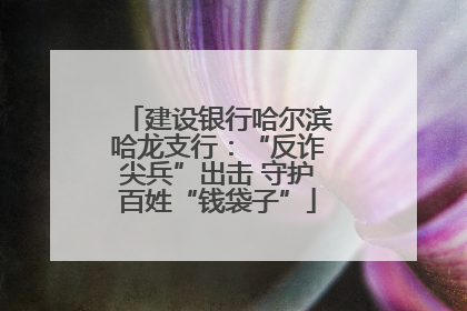 建设银行哈尔滨哈龙支行：“反诈尖兵”出击 守护百姓“钱袋子”