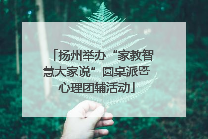 扬州举办“家教智慧大家说”圆桌派暨心理团辅活动