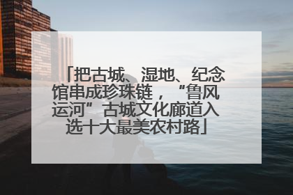 把古城、湿地、纪念馆串成珍珠链，“鲁风运河”古城文化廊道入选十大最美农村路