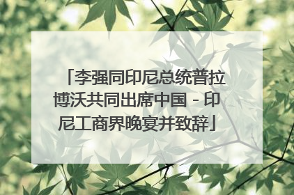 李强同印尼总统普拉博沃共同出席中国－印尼工商界晚宴并致辞