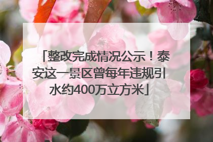 整改完成情况公示！泰安这一景区曾每年违规引水约400万立方米