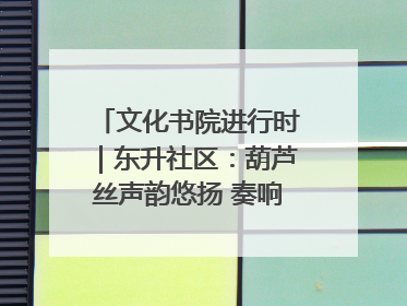 文化书院进行时｜东升社区：葫芦丝声韵悠扬 奏响文化和谐曲