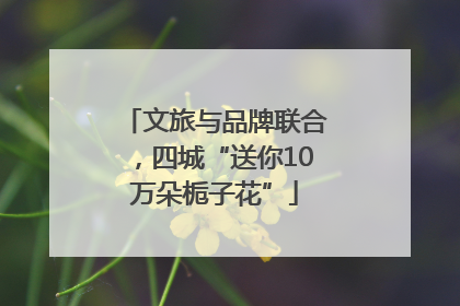 文旅与品牌联合，四城“送你10万朵栀子花”