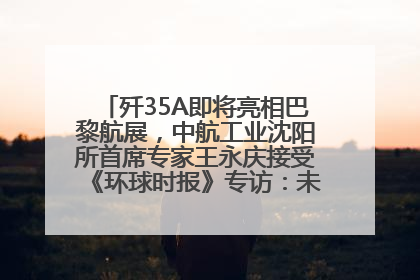 歼35A即将亮相巴黎航展，中航工业沈阳所首席专家王永庆接受《环球时报》专访：未来数量可以有很多