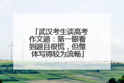 武汉考生谈高考作文题：第一眼看到题目很慌，但整体写得较为流畅