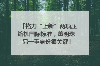 格力“上新”两项压缩机国际标准，董明珠另一重身份很关键