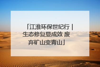 江淮环保世纪行｜生态修复显成效 废弃矿山变青山