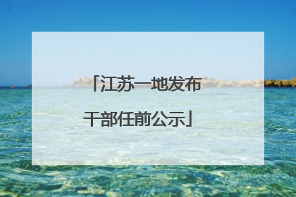 江苏一地发布干部任前公示