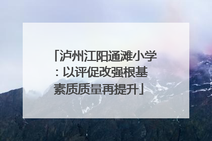 泸州江阳通滩小学：以评促改强根基 素质质量再提升