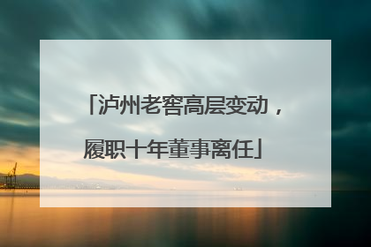 泸州老窖高层变动，履职十年董事离任