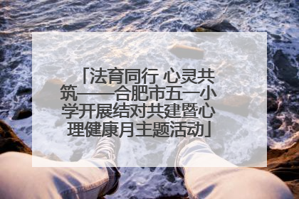 法育同行 心灵共筑——合肥市五一小学开展结对共建暨心理健康月主题活动