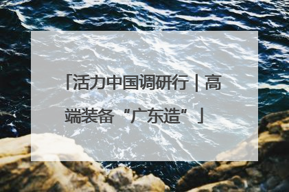 活力中国调研行｜高端装备“广东造”