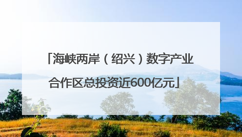 海峡两岸（绍兴）数字产业合作区总投资近600亿元