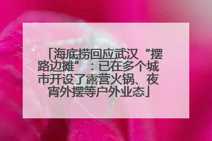 海底捞回应武汉“摆路边摊”：已在多个城市开设了露营火锅、夜宵外摆等户外业态