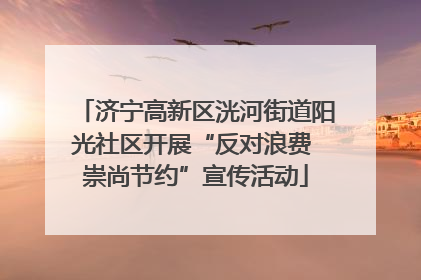 济宁高新区洸河街道阳光社区开展“反对浪费 崇尚节约”宣传活动